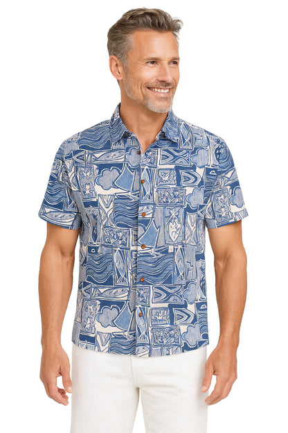 Grapemist Cotton Sateen Shirt by Bamboo Cay
