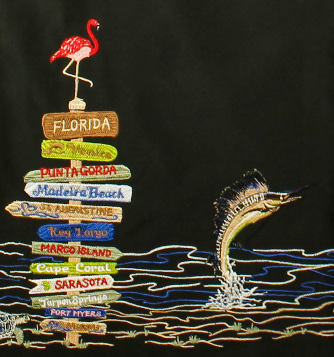 Florida Your Way Embroidered Polynosic Camp Shirt by Bamboo Cay
