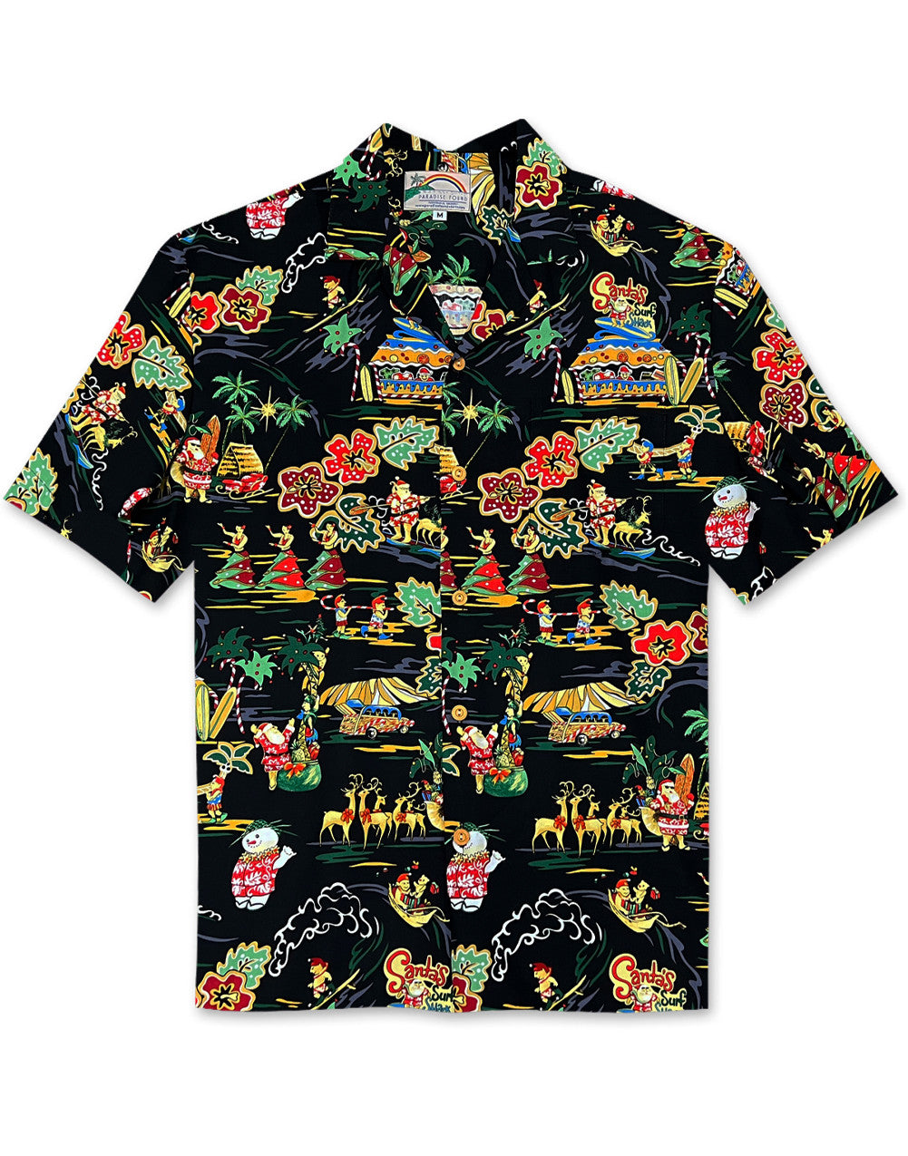 Surf Shack Hawaiian Christmas Aloha Shirt by Paradise Found