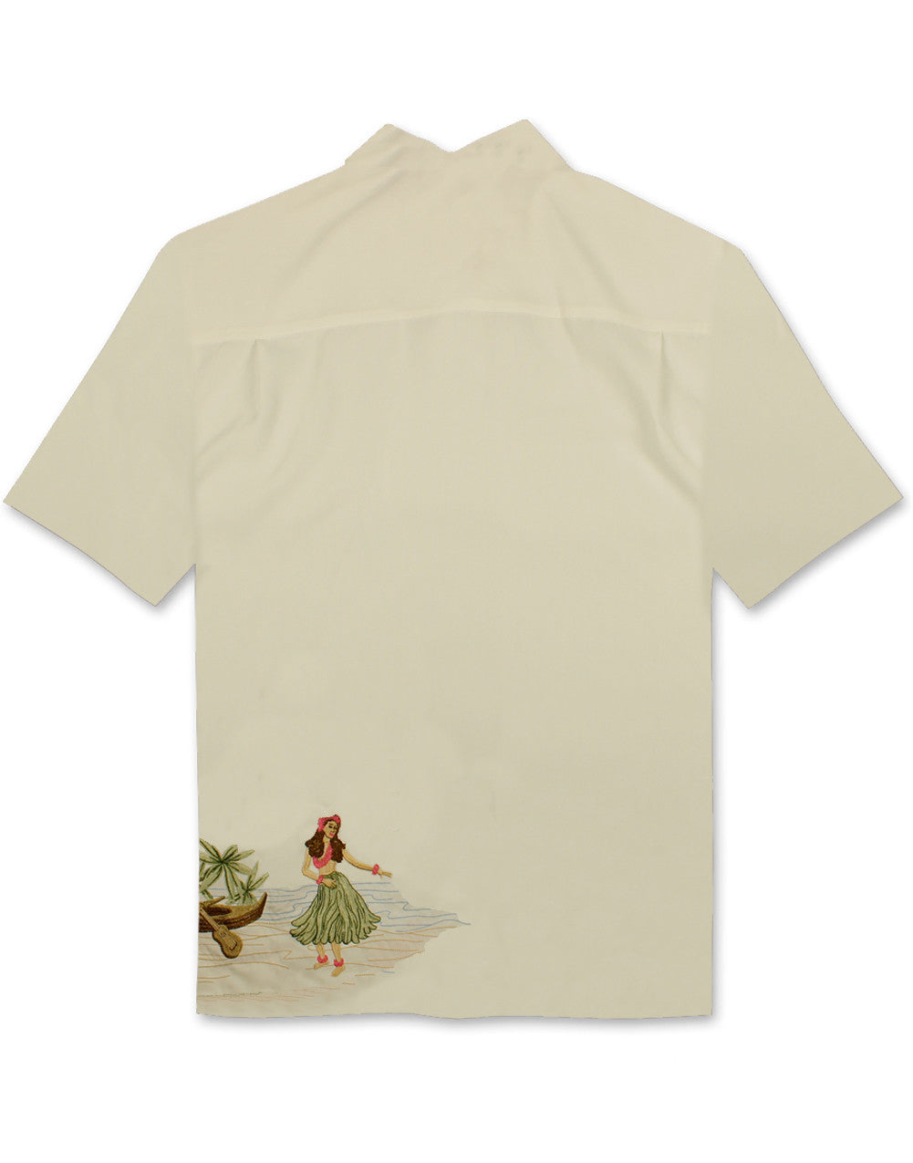 Dancing Hula Embroidered Polynosic Camp Shirt by Bamboo Cay