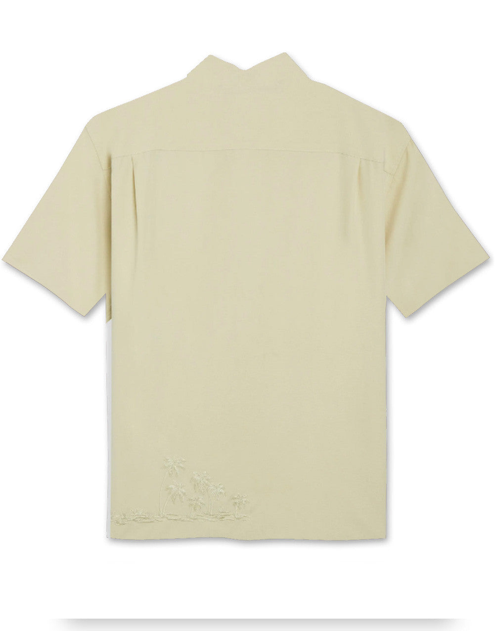 Front Elevated Palm Embroidered Polynosic Camp Shirt by Bamboo Cay