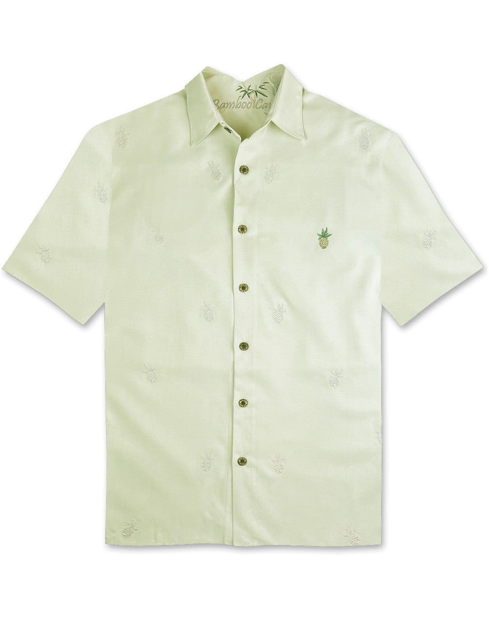 Pineapple Collection Embroidered Polynosic Camp Shirt by Bamboo Cay