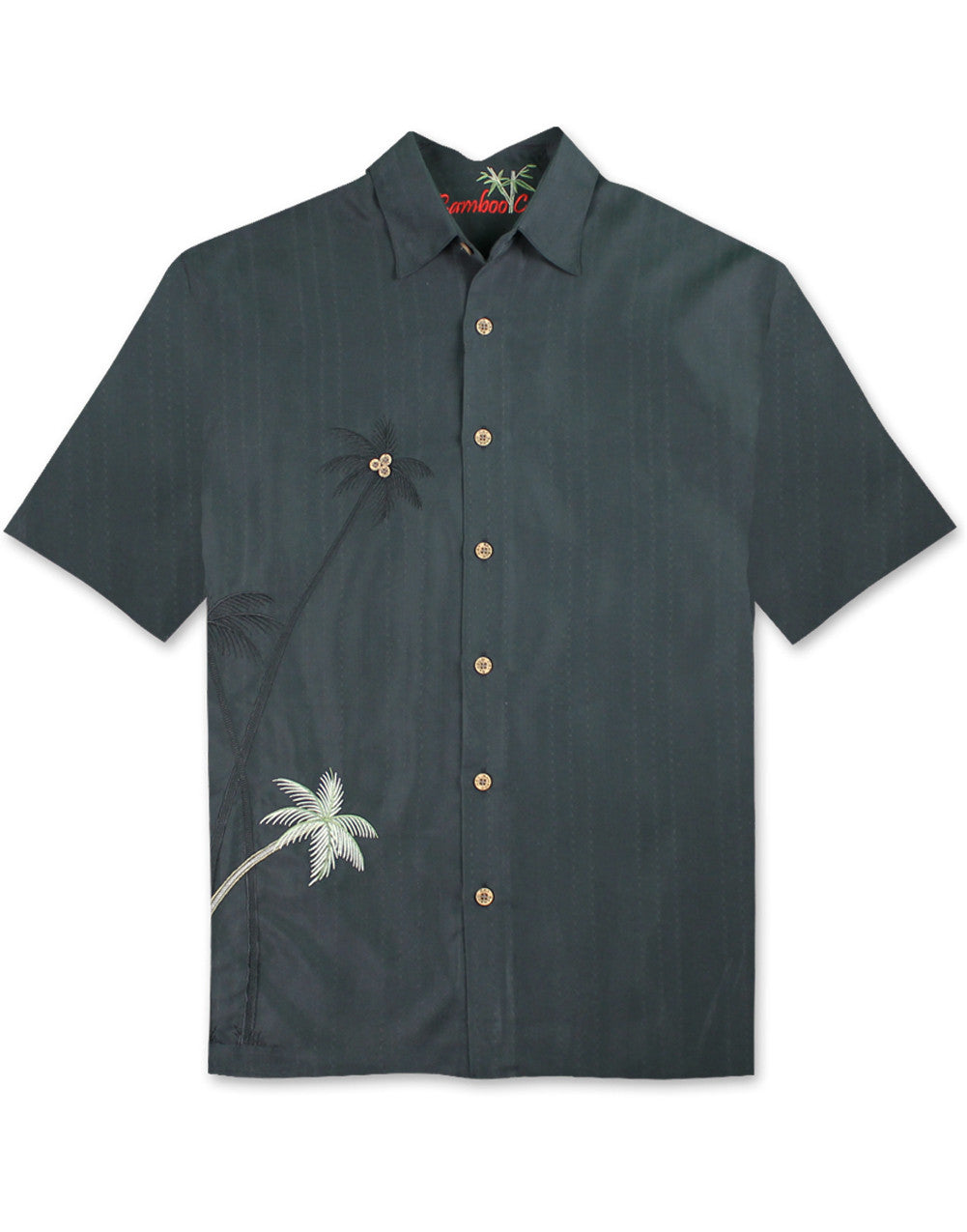 Elevated Palms Embroidered Polynosic Camp Shirt by Bamboo Cay