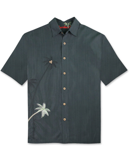 Elevated Palms Embroidered Polynosic Camp Shirt by Bamboo Cay