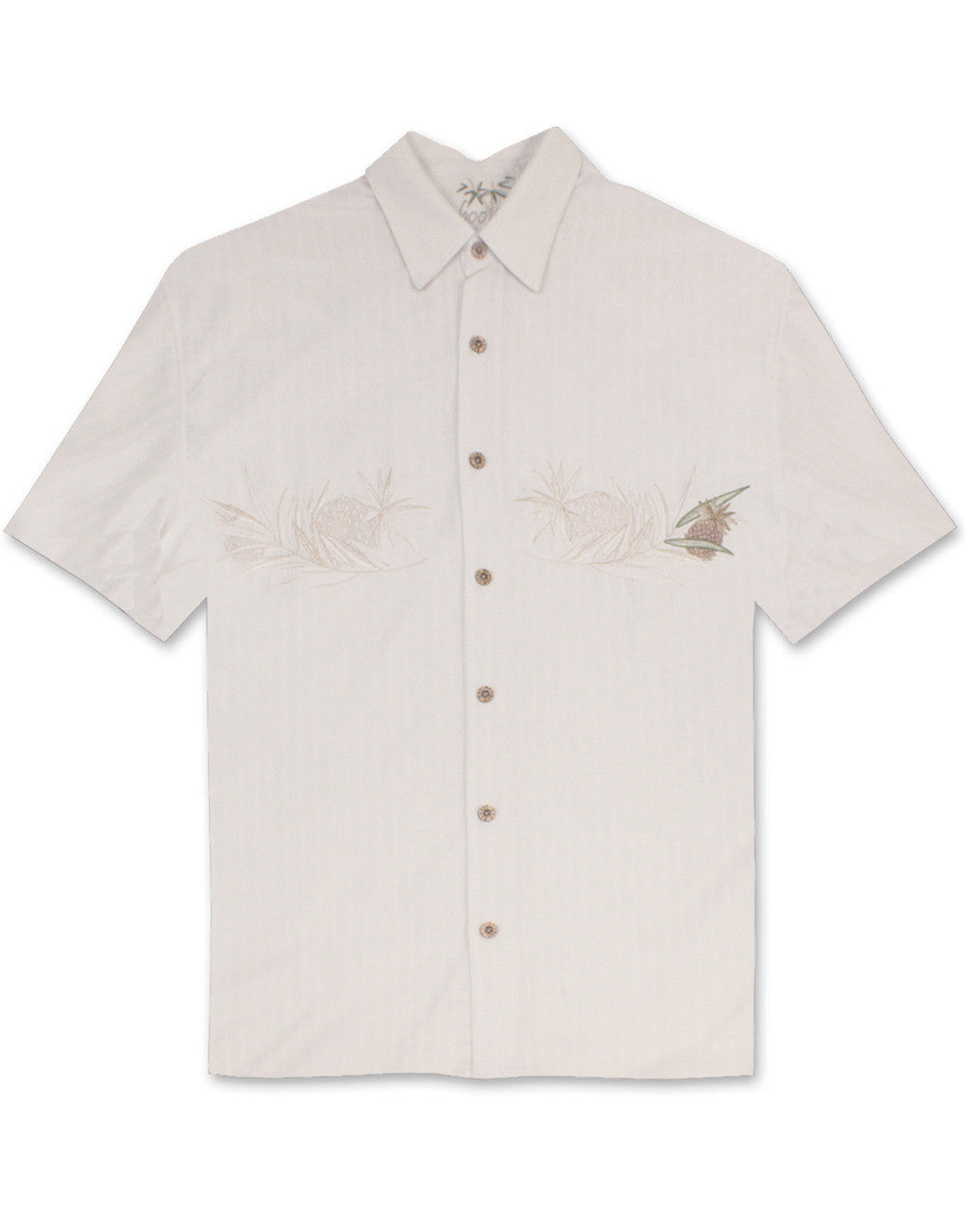 Lonely Pineapple Embroidered Polynosic Camp Shirt by Bamboo Cay
