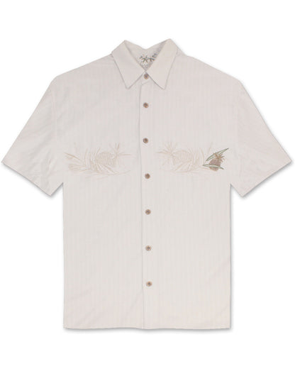 Lonely Pineapple Embroidered Polynosic Camp Shirt by Bamboo Cay